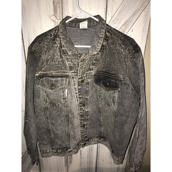 VTG Custom Hand painted Throwback Denim Misfits 80s Jacket XL Punk Rockstar - Picture 2 of 9